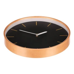 Hodiny nástěnné - pr. 32 cm, MDF a dřevěný rám, černé