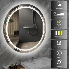 DOVER 60 lustro ścienne łazienkowe, srebrny (1p=1szt)