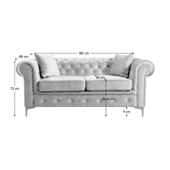 Luxusní 2-sed, světle šedá Velvet látka, ROMANO