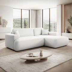 Sedací souprava, bílá, pravá, GARY ROH