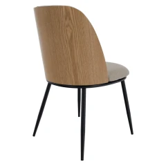 Jídelní židle, béžovohnědá/dřevo natural/černá, VUDIA