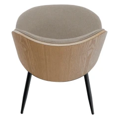 Jídelní židle, béžovohnědá/dřevo natural/černá, VUDIA