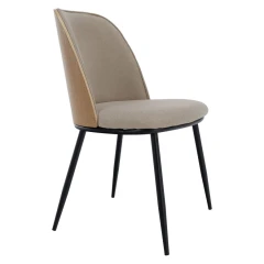 Jídelní židle, béžovohnědá/dřevo natural/černá, VUDIA