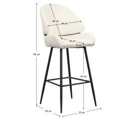 Barová židle, bílá/černá, SANAKO TYP 2