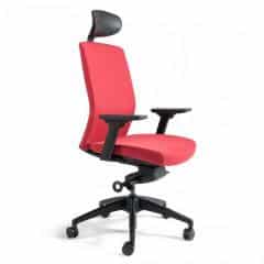 Kancelářská židle J2 SP černý plast - červená 202 č.1