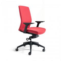 Kancelářská židle J2 BP černý plast - červená 202