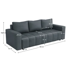 Rozkládací pohovka, šedá, MARIK