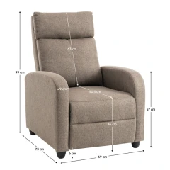 Relaxační křeslo, hnědá, KRESO NEW