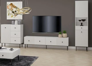 Obývací sestava ALMONTE - bílá/černá