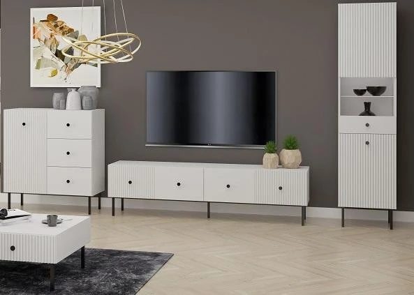 Obývací sestava ALMONTE - bílá/černá