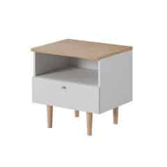 Noční stolek, bílá / buk pískový, Laveli LS50