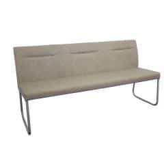 Designová lavice, šedohnědá ekokůže s efektem broušené kůže, INDRA typ 1