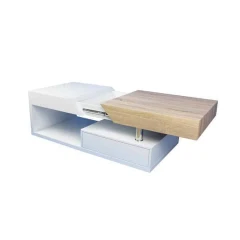 Konferenční stolek, bílý lesk / dub sonoma, MELIDA