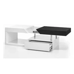 Konferenční stolek MELIDA - bílý lesk / černý
