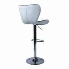 Barová židle, šedá látka/bílá ekokůže, TIRZA