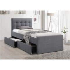 Moderní postel, šedá, 90x200, VISKA