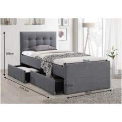 Moderní postel, šedá, 90x200, VISKA
