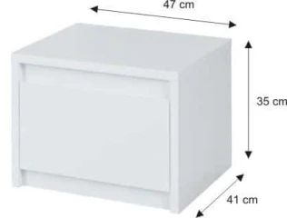2x noční stolek, bílá / extra vysoký lesk HG, ITALIA