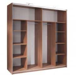 Ložnicový komplet (skříň + postel 160x200 s 2 nočními stolky), ořech / grafit, REKATO