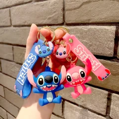 Dětská klíčenka Lilo a Stitch Angel růžová s poutkem a karabinou