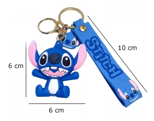 Dětská klíčenka Lilo a Stitch modrý s poutkem a karabinou