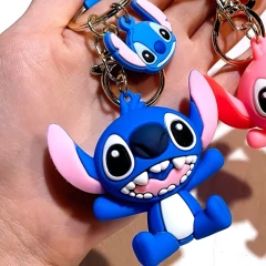 Dětská klíčenka Lilo a Stitch modrý s poutkem a karabinou