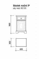 Dřevěný noční stolek 00133 (pravý) č.3