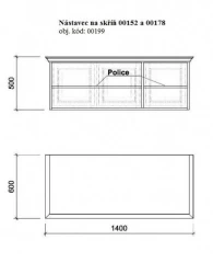 Nástavec na trojdílnou skříň 00199