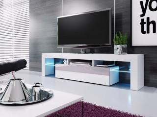 Televizní stolek VERA MINI bílá/bílá vysoký lesk