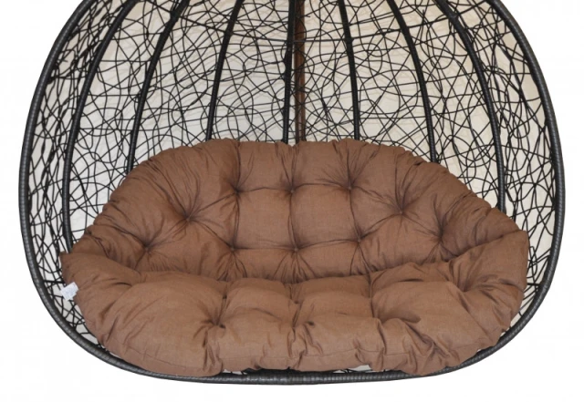 Polstr na závěsnou houpačku Double - hnědý melír