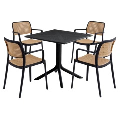 Stohovatelná židle, černá/béžová, RAVID NEW TYP 2