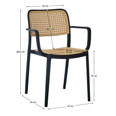 Stohovatelná židle, černá/béžová, RAVID NEW TYP 2