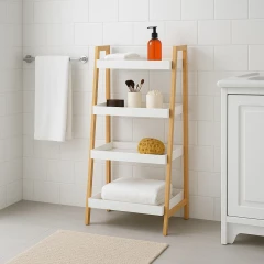 Bambusový regál GRADA bílá