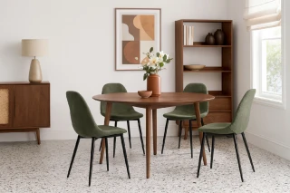 Jídelní židle MARIE zelená manšestr