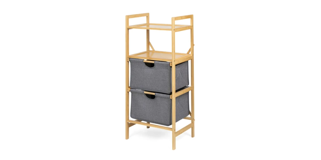 Bambusový regál BASKET URBAN šedý