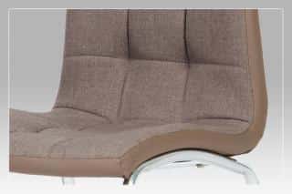 Jídelní židle DCL-420 COF2 - látka hnědá / hnědá koženka