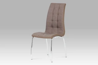 Jídelní židle DCL-420 COF2 - látka hnědá / hnědá koženka