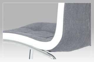 Jídelní židle DCL-420 GREY2 - látka šedá/bílá koženka