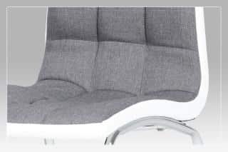 Jídelní židle DCL-420 GREY2 - látka šedá/bílá koženka