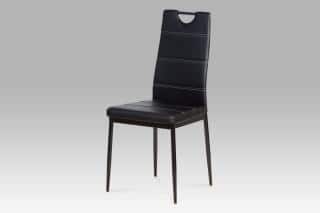 Jídelní židle AC-1220 BK - Černá koženka