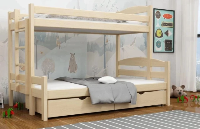 Patrová postel s rozšířeným spodním lůžkem PPS 001