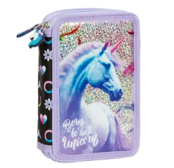 Školní penál dvoupatrový s náplní Jednorožec PEBH2085