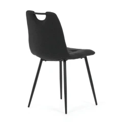 Jídelní židle, černá, látka, DCL-V2017 BK2