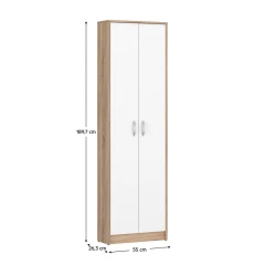 Skříň, dub sonoma/bílá, VIRA-MECKI NEW