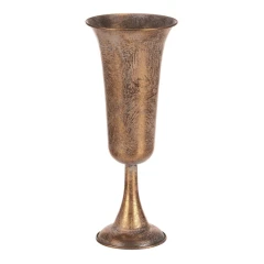 Číše kovová - na postavení, nižší, barva zlatá