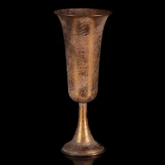 Číše kovová - na postavení, nižší, barva zlatá