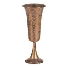 Číše kovová - na postavení, nižší, barva zlatá