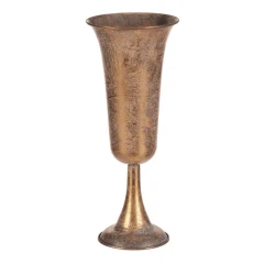 Číše kovová - na postavení, nižší, barva zlatá