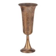 Číše kovová - na postavení, nižší, barva zlatá