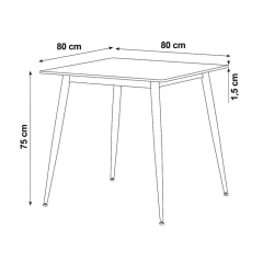 Jídelní stůl 80x80cm, keramika, mramor, HT-398M WT